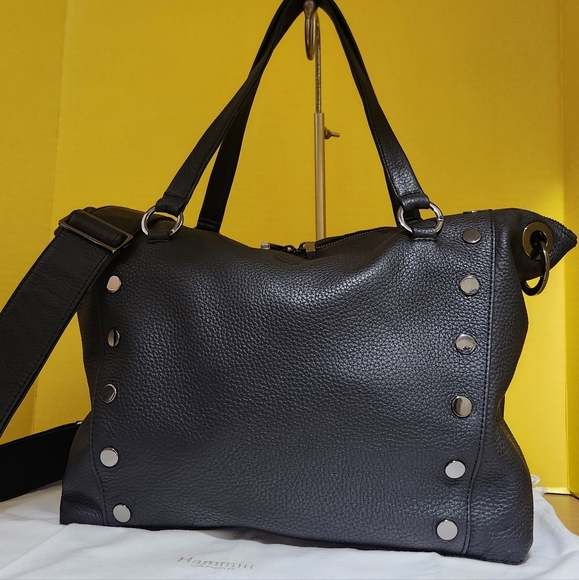 Hammitt Daniel Large Leather Tote Bag - Black Gunmetal - Picture 3 of 13
